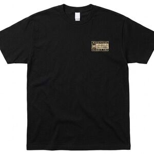 Warehouse Black Short-Sleeve Tee with Gold Logo Patch-L